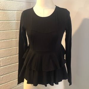 NEW BP Black Corset Style Long Sleeve Top